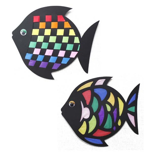 무지개 직조 물고기(1개) + 페이퍼 컷 컬러 물고기(1개)